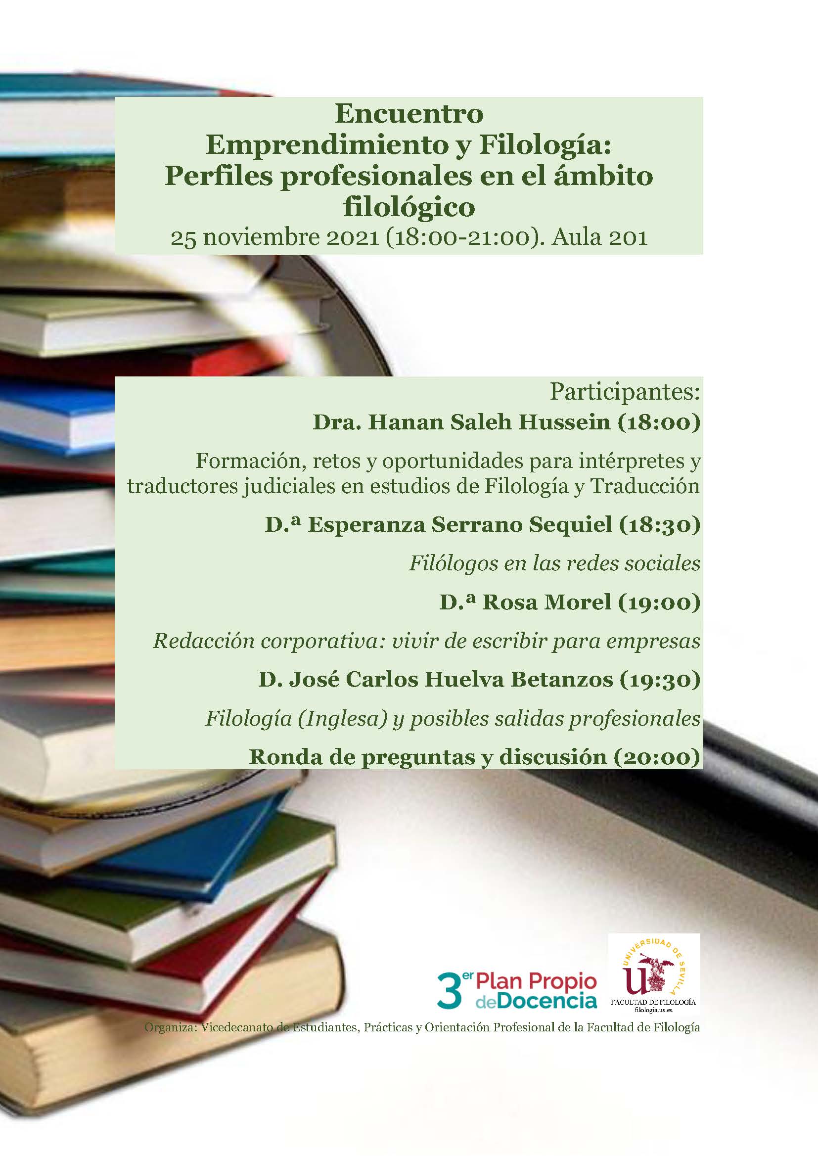 Encuentro Emprendimiento y Filología: Perfiles profesionales en el ámbito  filológico – Facultad de Filología de la Universidad de Sevilla